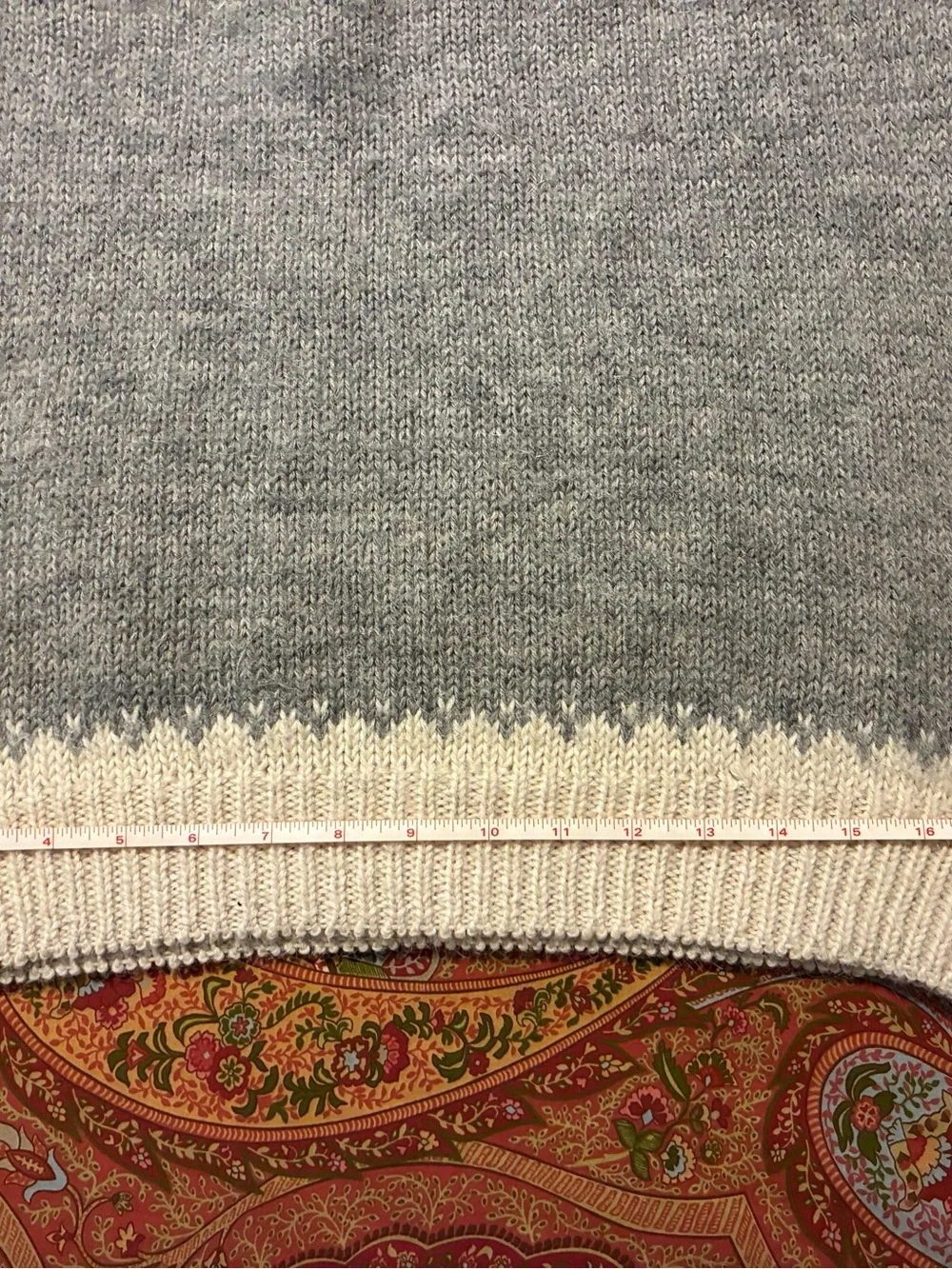 Classic Gray & Cream Nordic Knit Sweater - Unbranded